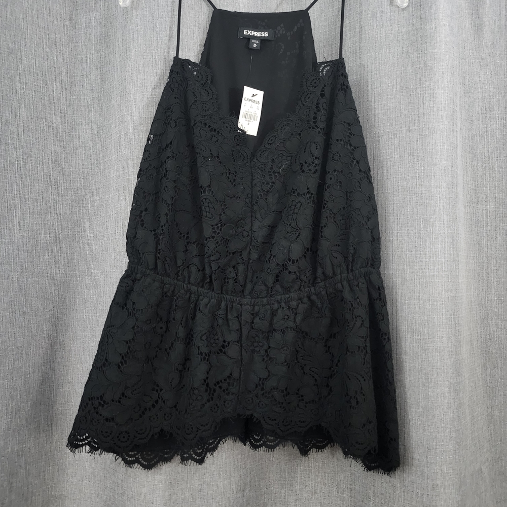 NWT Express Black Lace Sleeveless Top
